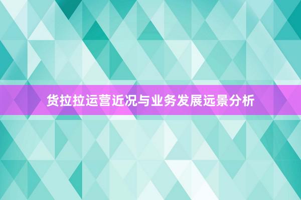 货拉拉运营近况与业务发展远景分析